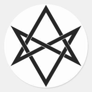 Adesivo Redondo Hexagram unicursal entrelaçado