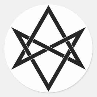 Adesivo Redondo Hexagram unicursal entrelaçado