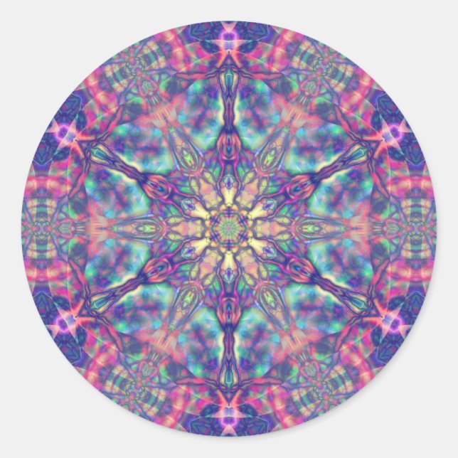 Adesivo Redondo Hexagrama Duplo de Panspermia Stickers (Frente)