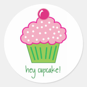 Adesivo Redondo hey cupcake!