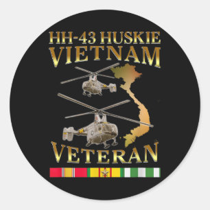 Adesivo Redondo Hh 43 Huskie Helicopter Vietnam Veteran Hh- 43 Vie