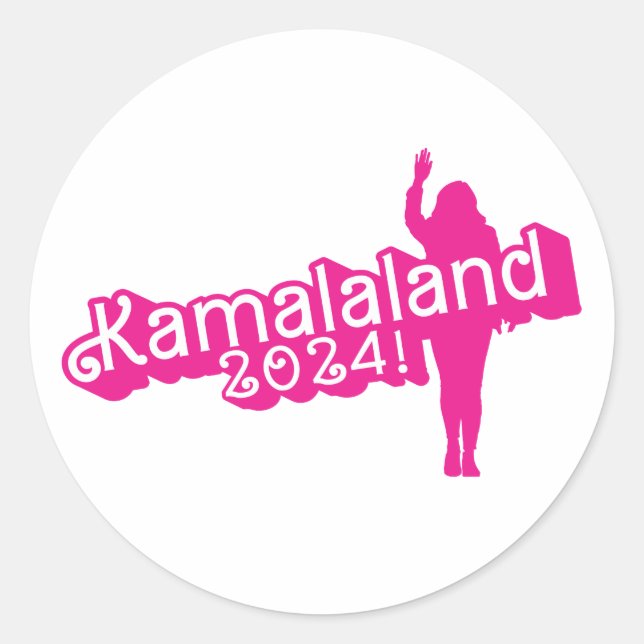 Adesivo Redondo "Hi Kamala" - Round Sticker (sem slogan) (Frente)