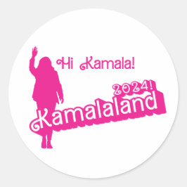 Adesivo Redondo "Hi Kamala" - Round Sticker (slogan B)