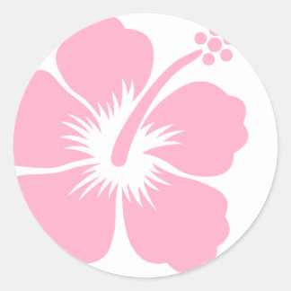 Adesivo Redondo hibisco rosa F