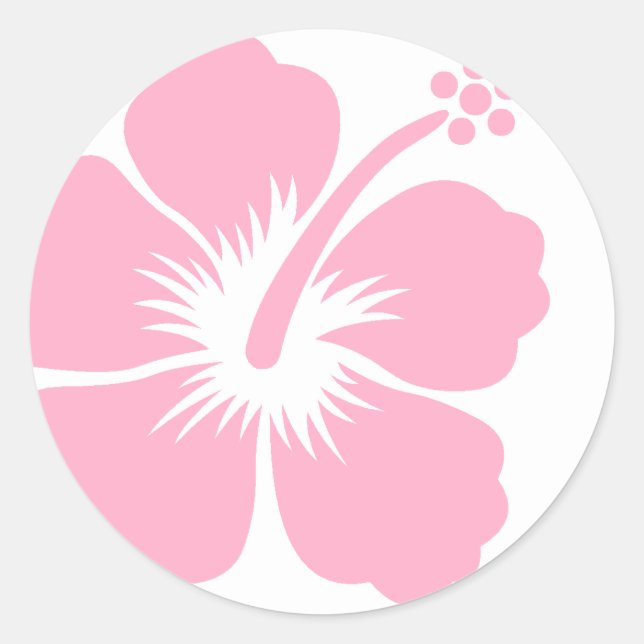 Adesivo Redondo hibisco rosa F (Frente)