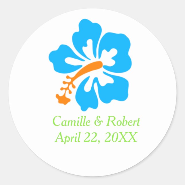 Adesivo Redondo Hibisco Tropical - Vinhetas do Círculo Caseiro (Frente)