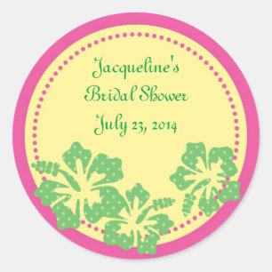 Adesivo Redondo Hibiscus Hawaiian Sticker