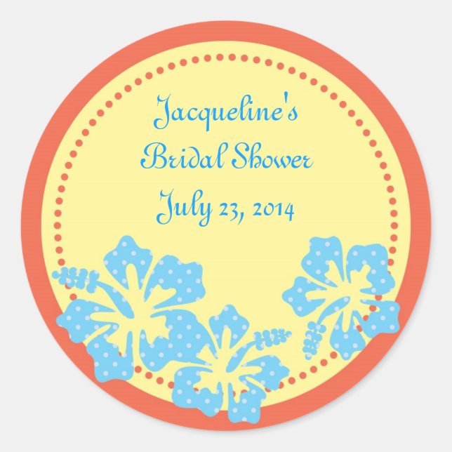 Adesivo Redondo Hibiscus Hawaiian Sticker (Frente)