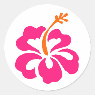 Adesivo Redondo Hibiscus Sticker