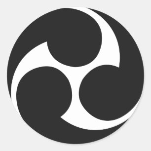 Adesivo Redondo Hidari Mitsudomoe 左 三 つ 巴 Taiko Sticker