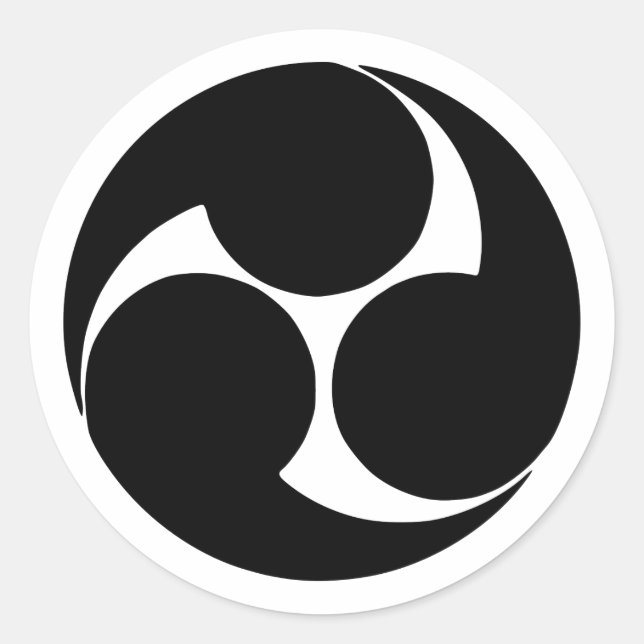 Adesivo Redondo Hidari mitsudomoe, Japão (Frente)