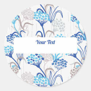 Adesivo Redondo Hídrangea floral leve e aérea