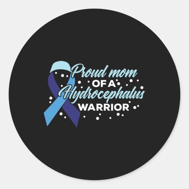Adesivo Redondo Hidrocefalia Consciência Orgulhosa Mãe De Um Hidro (Frente)
