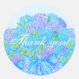 Adesivo Redondo Hídrreia Desenhada À Mão Em Vase