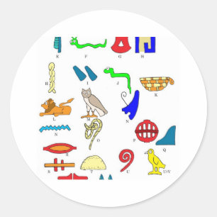 Adesivo Redondo Hieroglyphics