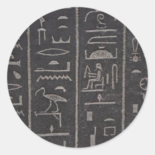 Adesivo Redondo Hieroglyphs egípcios