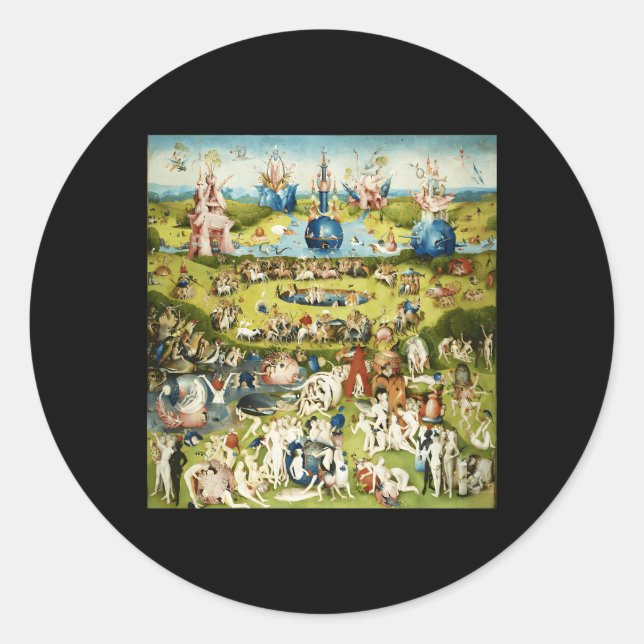 Adesivo Redondo Hieronymus Bosch O Jardim Das Delícias Ehly (Frente)