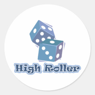 Adesivo Redondo High Roller - Jogos de Dice
