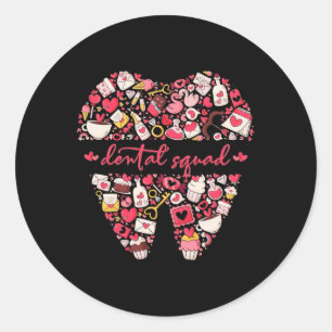 Adesivo Redondo Higienista da Dente Dental do Namorados Dental na 