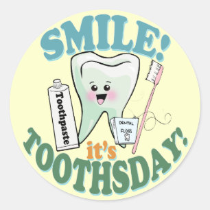 Adesivo Redondo Higienista dental do dentista engraçado
