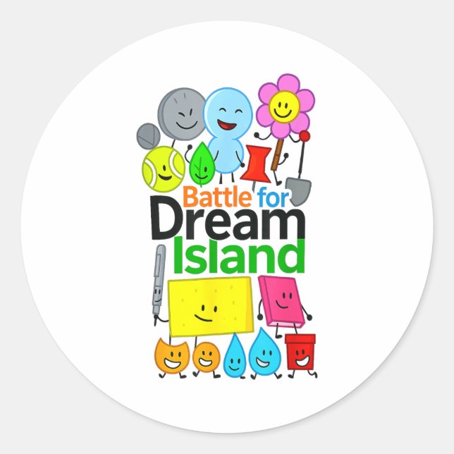 Adesivo Redondo Hilarious Bfdi Graphics For Kids Battle For Dream  (Frente)