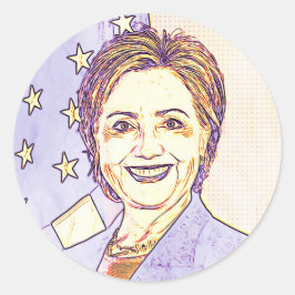 Adesivo Redondo Hilary Clinton Memory Stickers