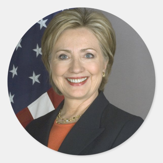 Adesivo Redondo Hillary Clinton (Frente)