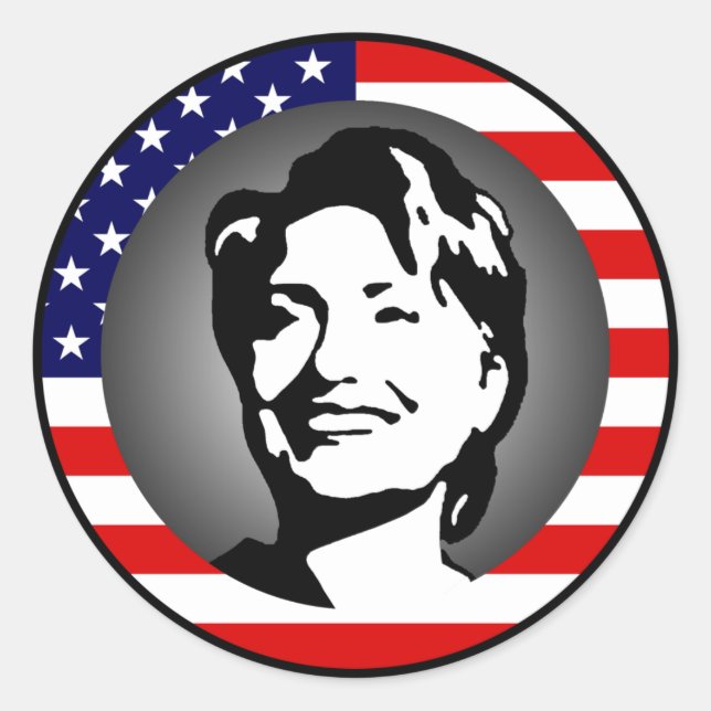 Adesivo Redondo hillary clinton 08. (Frente)