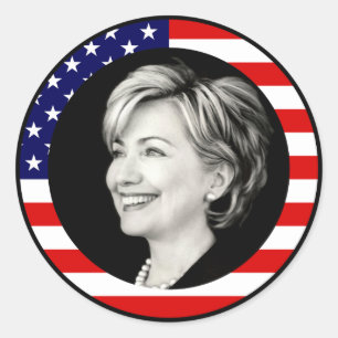 Adesivo Redondo hillary clinton 08. nós bandeira. pitoresco