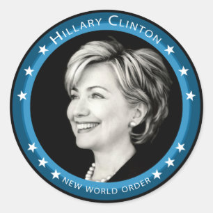 Adesivo Redondo Hillary Clinton 08. pitoresco.