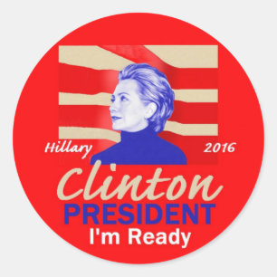 Adesivo Redondo Hillary CLINTON 2016