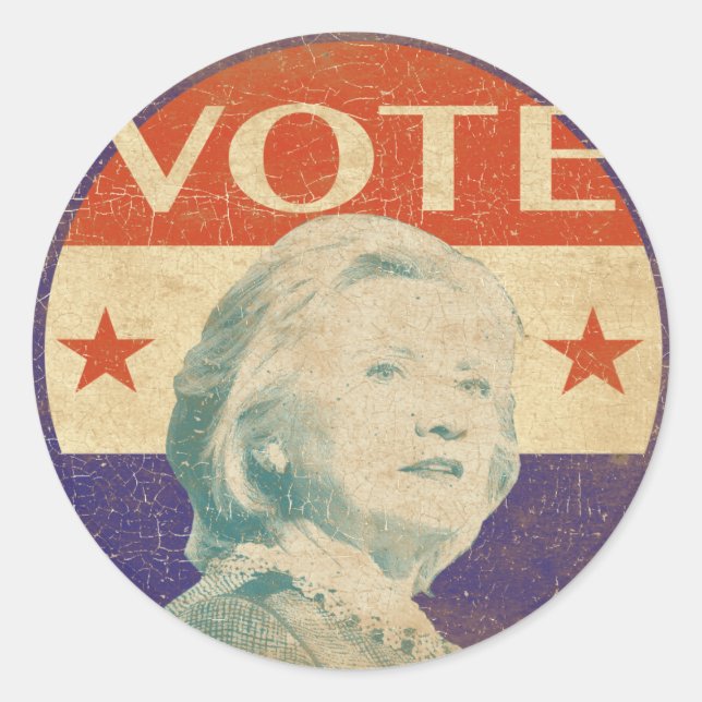Adesivo Redondo Hillary Clinton 2016 Eletion Sticker (Frente)