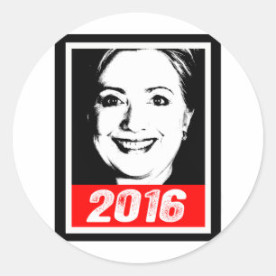 Adesivo Redondo HILLARY CLINTON 2016 INK ART.png