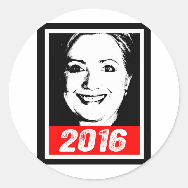 Adesivo Redondo HILLARY CLINTON 2016 INK ART.png (Frente)