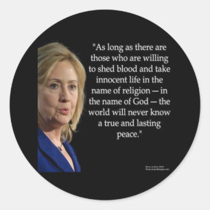 Adesivo Redondo Hillary Clinton Blood Religion Cote