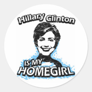 Adesivo Redondo Hillary Clinton é meu homegirl