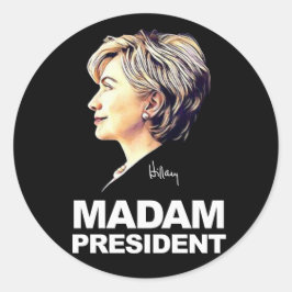 Adesivo Redondo Hillary Clinton "Madre Presidente" Sticker