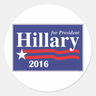 Adesivo Redondo Hillary Clinton para o Presidente 2016