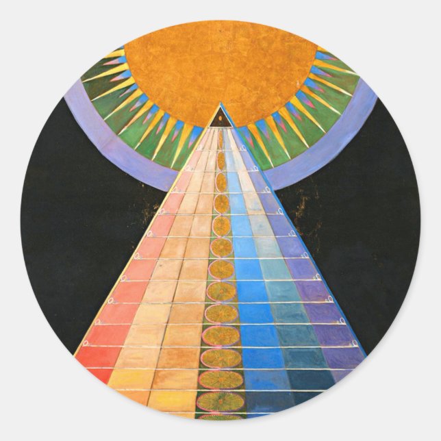 Adesivo Redondo Hilma Af Klint Altarpeça n.o 1 (Frente)