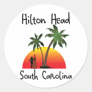 Adesivo Redondo Hilton Head South Carolina