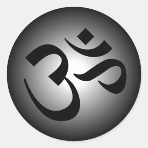 Adesivo Redondo Hindu OM - Símbolo de Meditação