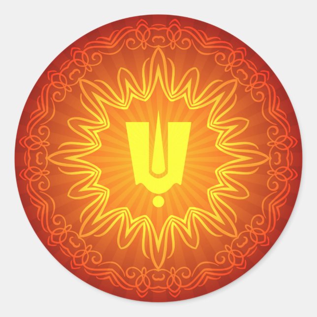 Adesivo Redondo Hindu Tilak - Sinal Decorativo Design (Frente)