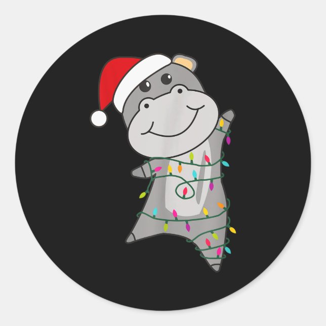 Adesivo Redondo Hip Happy Christmas Fairy Lights Sweet Animals Hip (Frente)