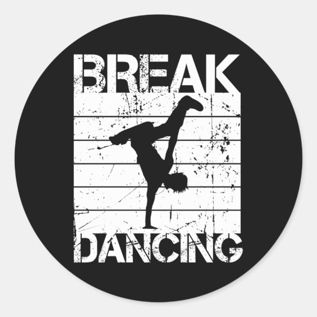 Adesivo Redondo Hip Hop Dance Breakdance B- (Frente)