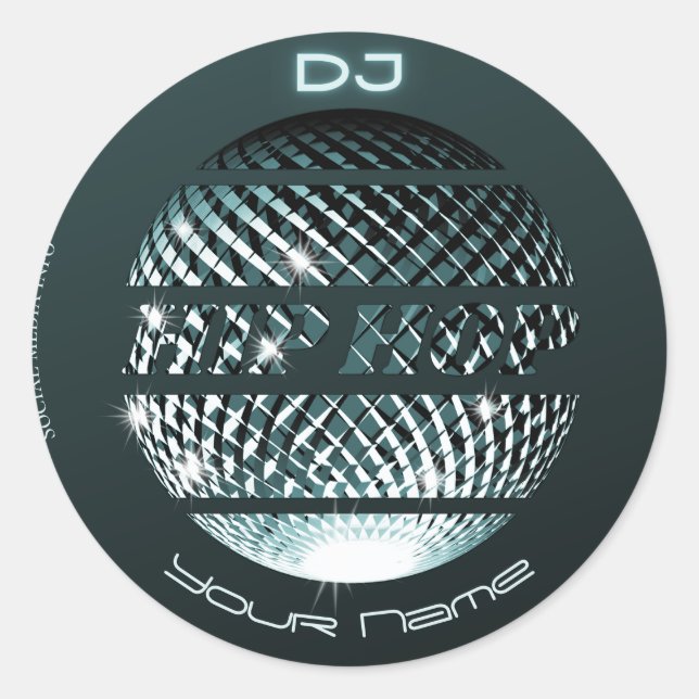 Adesivo Redondo Hip hop DJ hiphop (Frente)