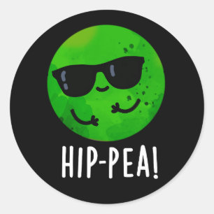 Adesivo Redondo Hip Pea Engraçado Hip Pun Dark BG