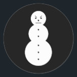 Adesivo Redondo Hiphop Angry Snowman Christmas<br><div class="desc">Hiphop Angry Snowman Christmas</div>