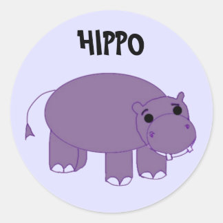 Adesivo Redondo Hipopótamo Roxo