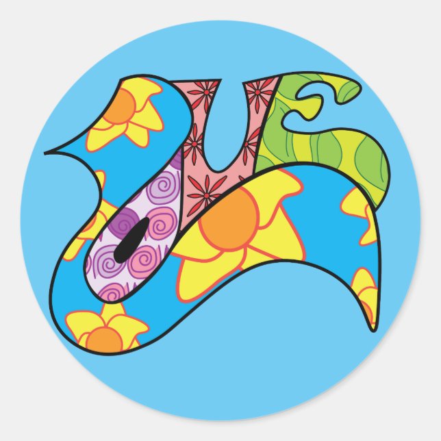 Adesivo Redondo Hipp Love Stickers (Frente)
