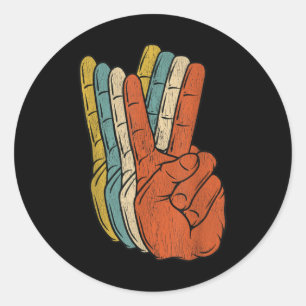 Adesivo Redondo Hippie dos anos 70 da Retro Peace Vintage